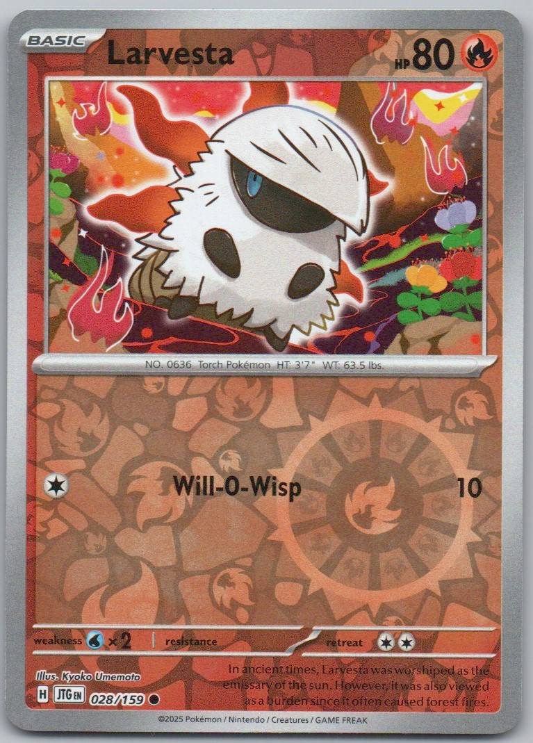 Larvesta 028 Reverse Holo Fire Card - Journey Together