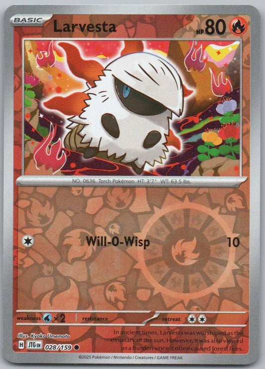Larvesta 028 Reverse Holo Fire Card - Journey Together