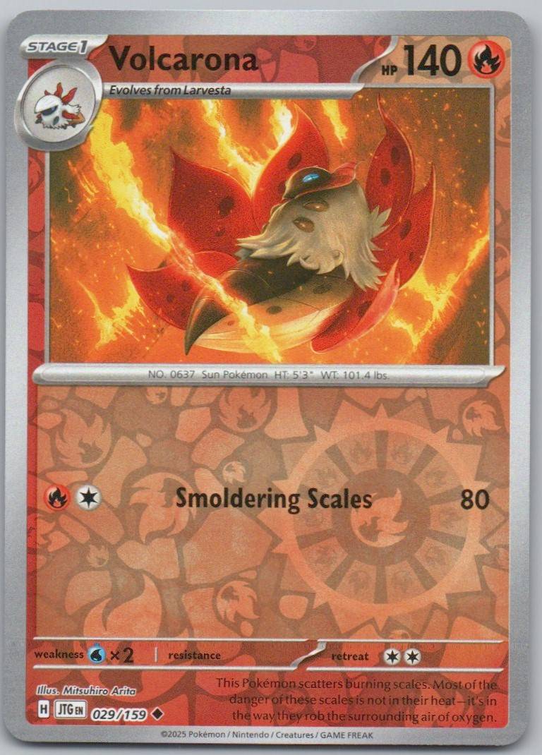 Volcarona 029 Reverse Holo Fire Card - Journey Together