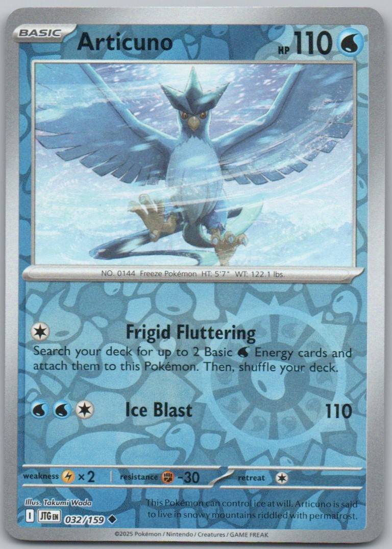 Articuno 032 Reverse Holo Water Card - Journey Together