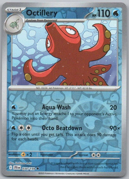 Octillery 034 Reverse Holo Water Card - Journey Together