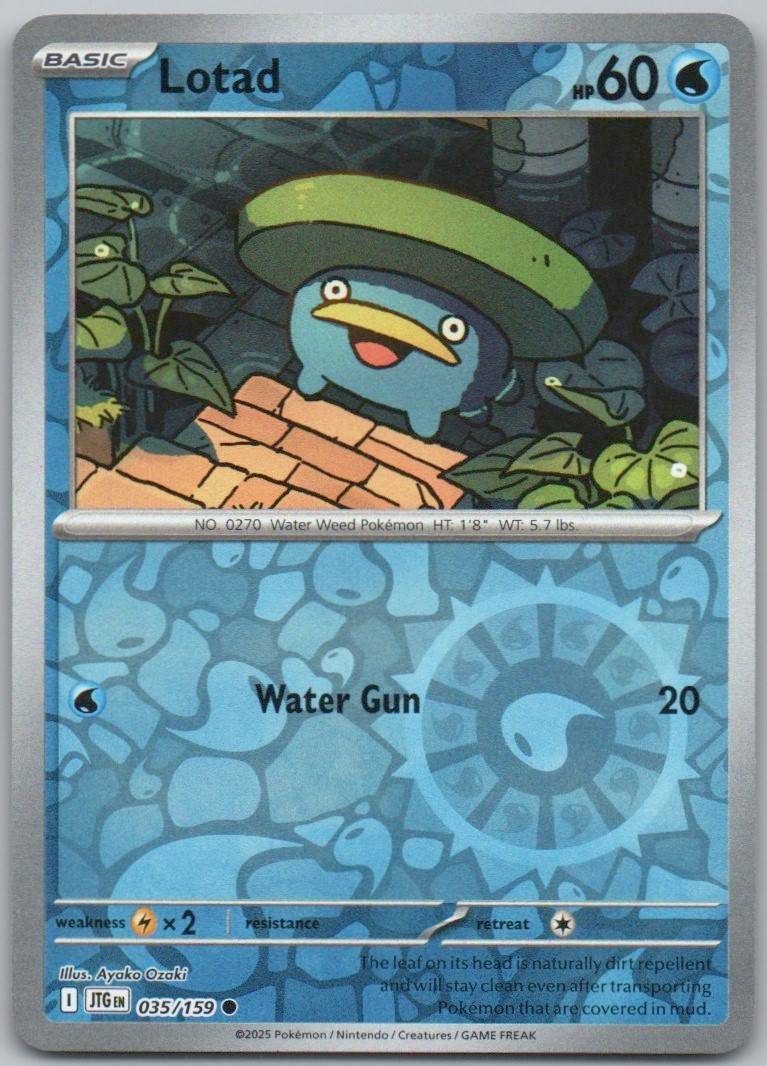 Lotad 035 Reverse Holo Water Card - Journey Together