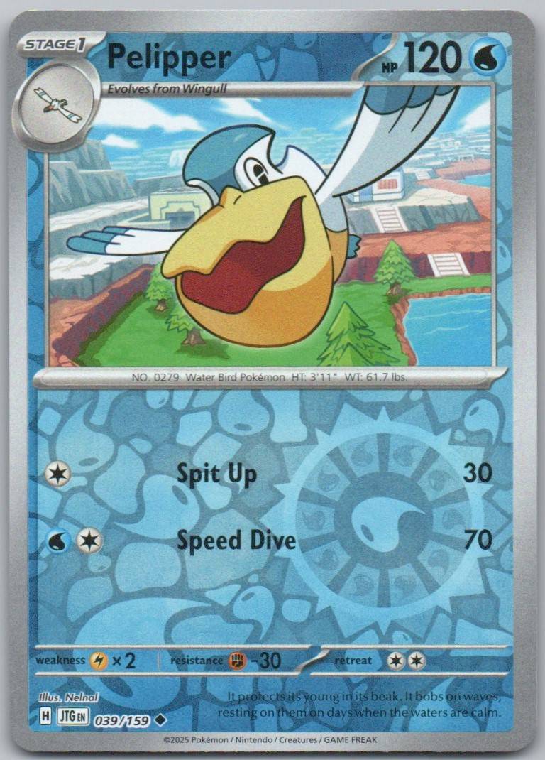 Pelipper 039 Reverse Holo Water Card - Journey Together