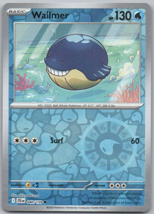 Wailmer 040 Reverse Holo Water Card - Journey Together