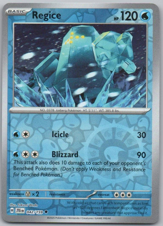 Regice 042 Reverse Holo Water Card - Journey Together