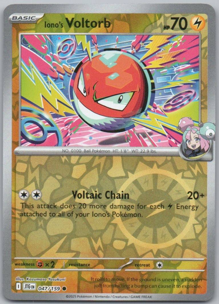 Iono's Voltorb 047 Reverse Holo Lightning Card - Journey Together