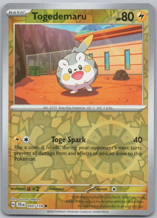 Togedemaru 050 Reverse Holo Lightning Card - Journey Together