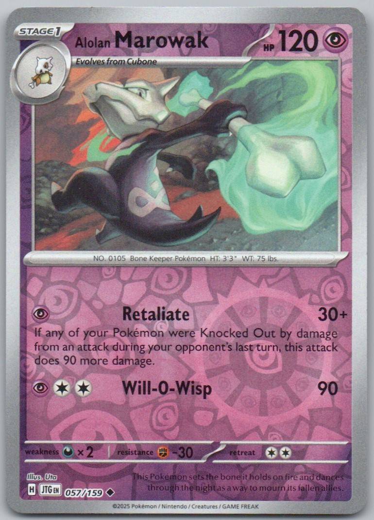 Alolan Marowak 057 Reverse Holo Psychic Card - Journey Together