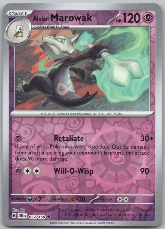 Alolan Marowak 057 Reverse Holo Psychic Card - Journey Together