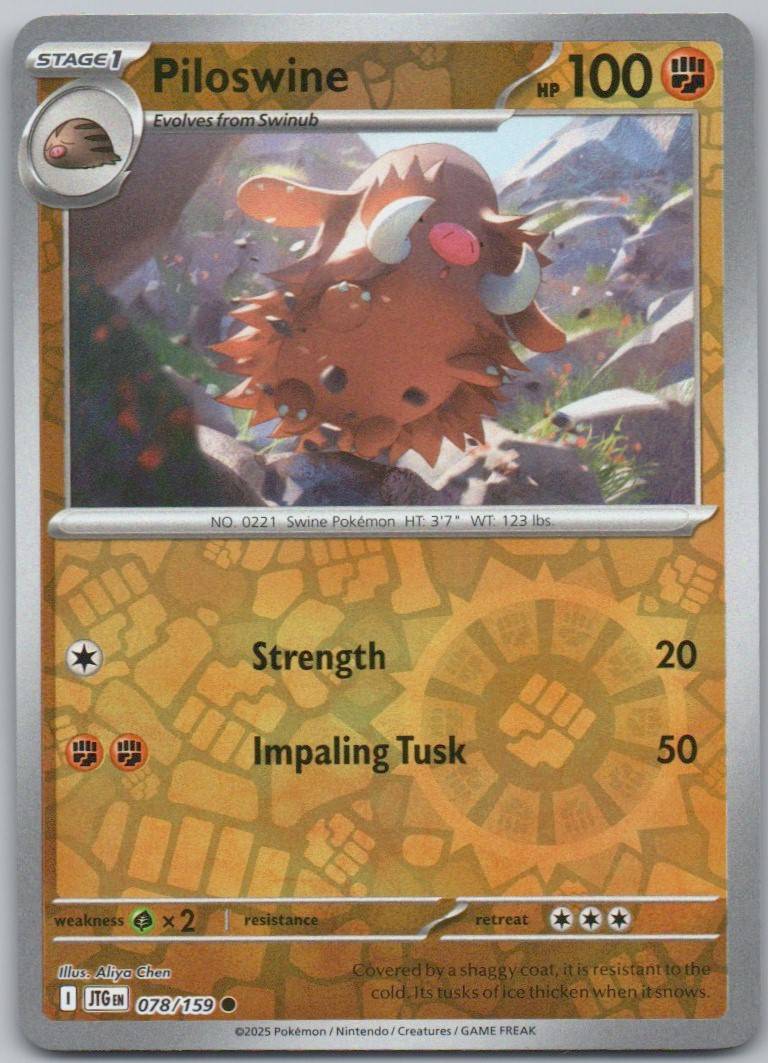 Piloswine 078 Reverse Holo Psychic Card - Journey Together
