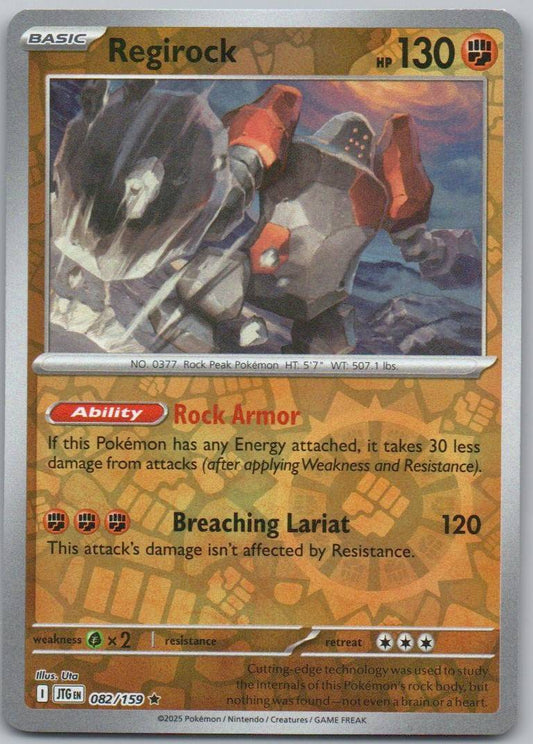 Regirock 082 Reverse Holo Fighting Card - Journey Together