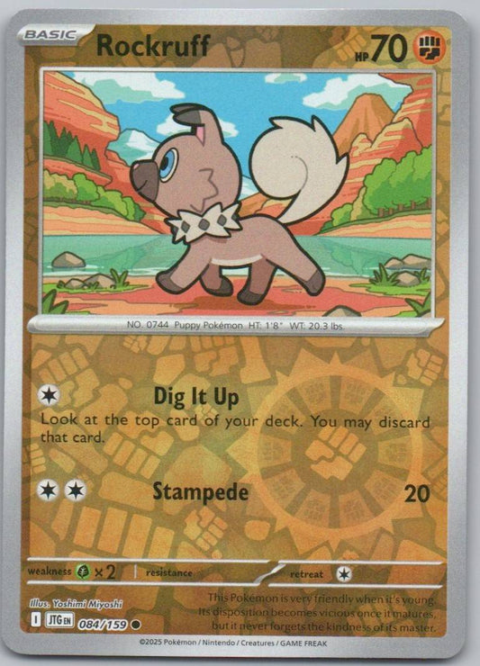 Rockruff 084 Reverse Holo Fighting Card - Journey Together