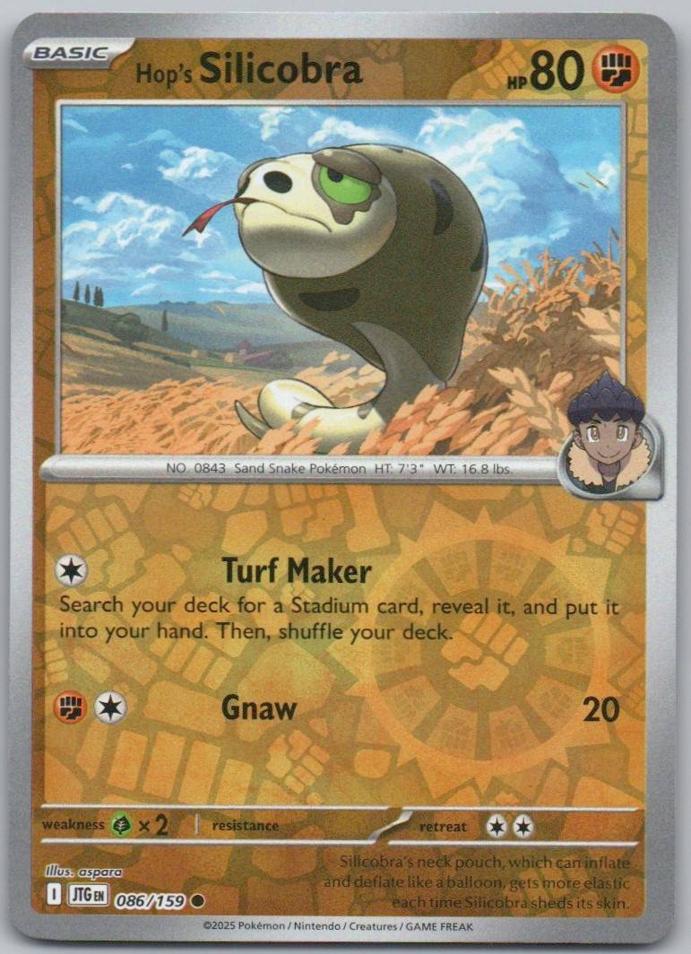 Hop's Silicobra 086 Reverse Holo Fighting Card - Journey Together