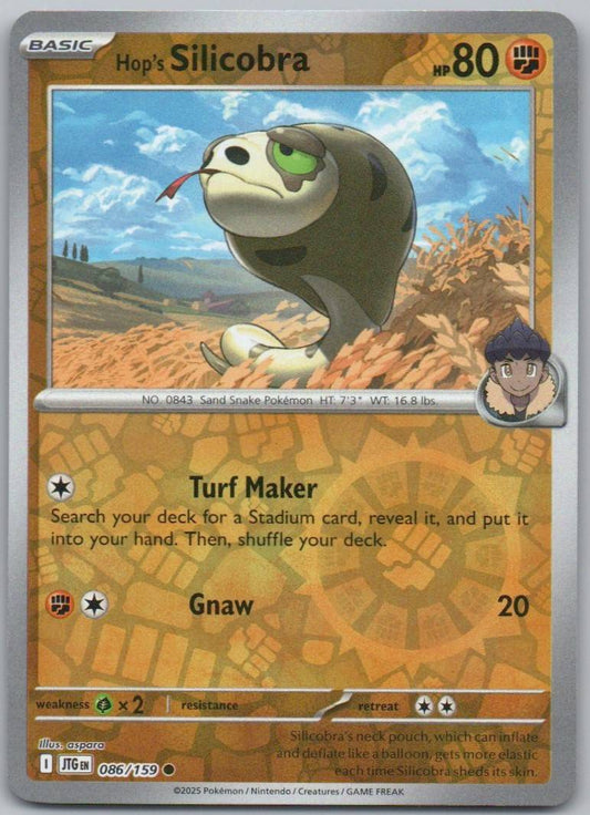 Hop's Silicobra 086 Reverse Holo Fighting Card - Journey Together