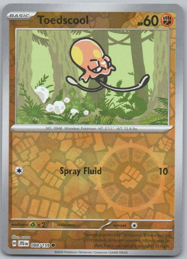 Toedscool 088 Reverse Holo Fighting Card - Journey Together