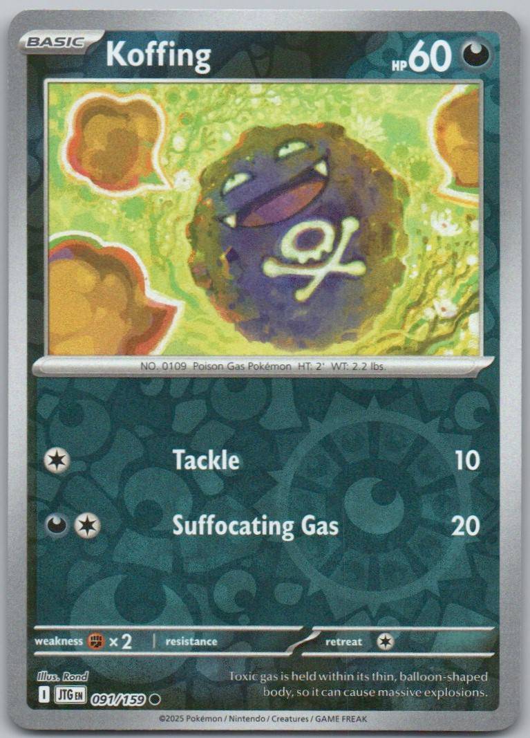 Koffing 091 Reverse Holo Darkness Card - Journey Together