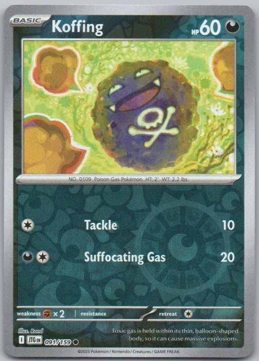 Koffing 091 Reverse Holo Darkness Card - Journey Together