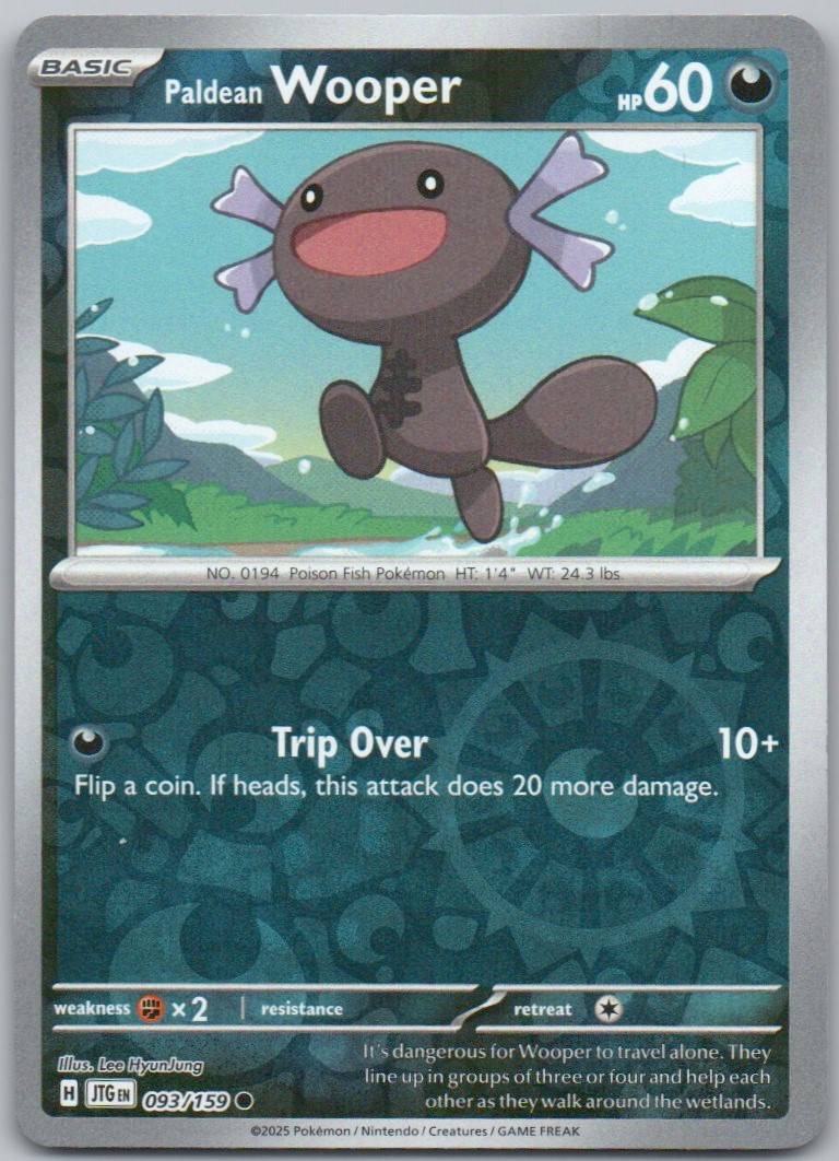 Paldean Wooper 093 Reverse Holo Darkness Card - Journey Together