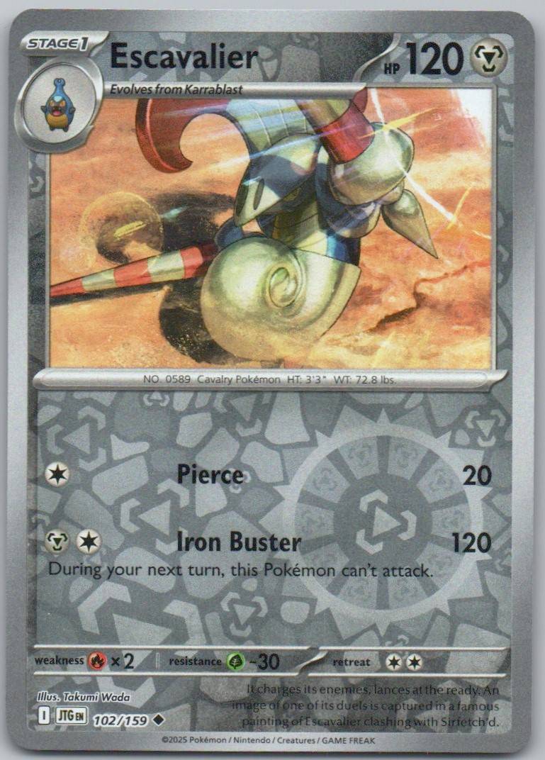 Escavalier 102 Reverse Holo Steel Card - Journey Together