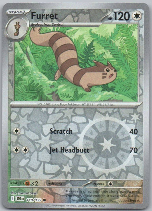 Furret 119 Reverse Holo Colorless Card - Journey Together