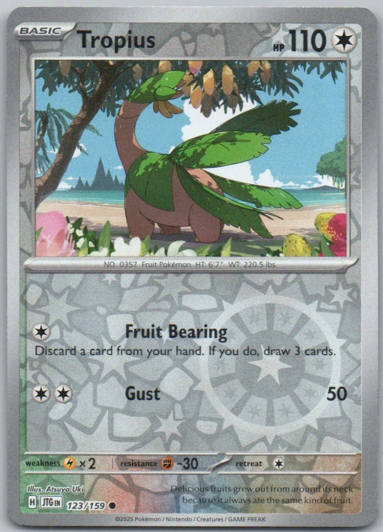 Tropius 123 Reverse Holo Colorless Card - Journey Together