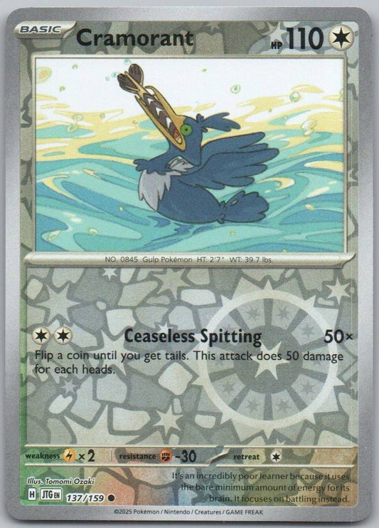 Cramorant 137 Reverse Holo Colorless Card - Journey Together