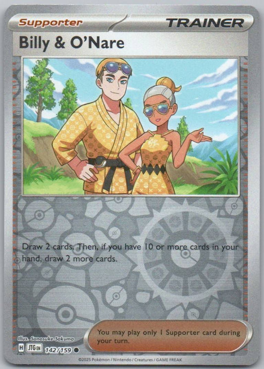 Billy & O'Nare 142 Reverse Holo Trainer Card - Journey Together