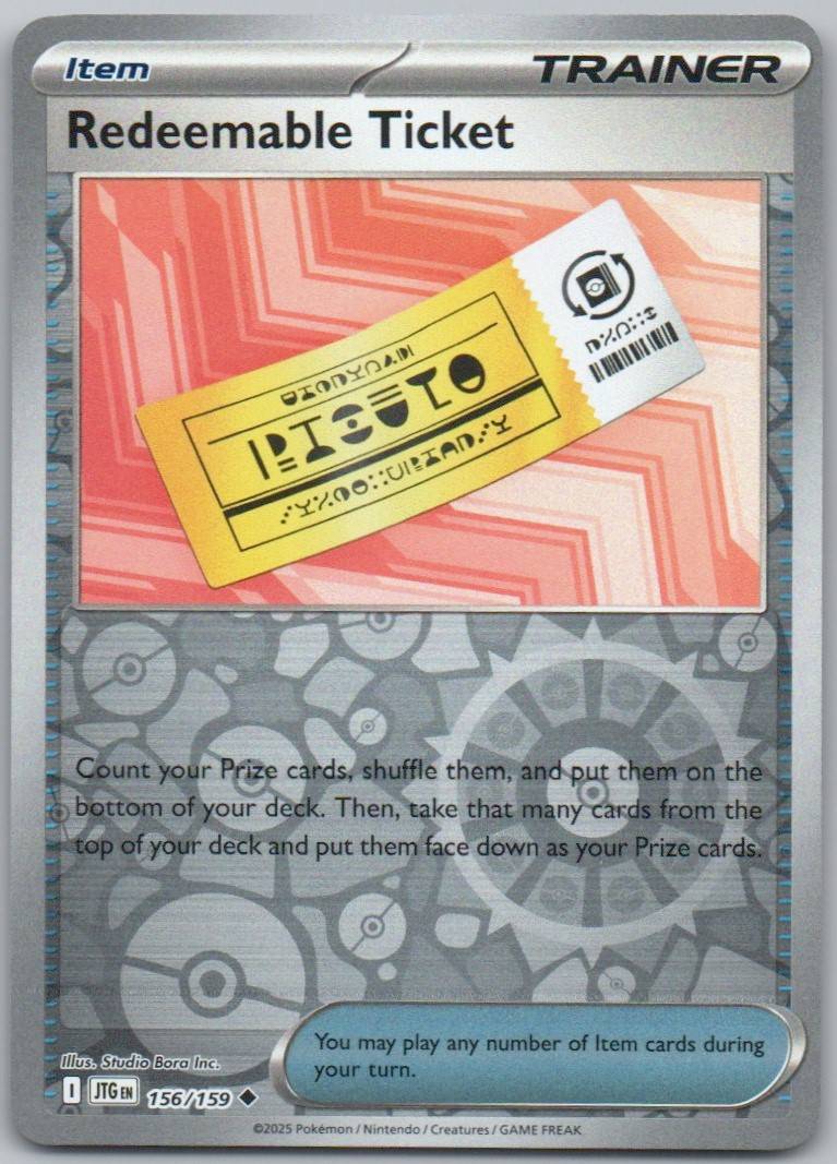Redeemable Ticket 156 Reverse Holo Trainer Card - Journey Together