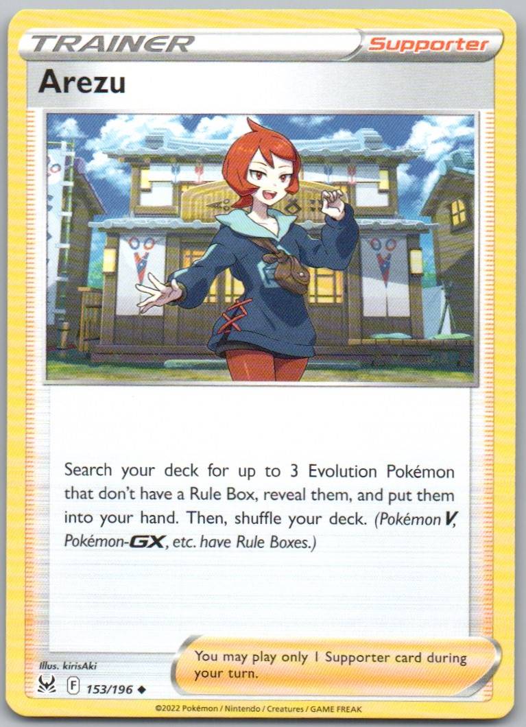 Arezu 153 Normal Trainer Card - Lost Origin