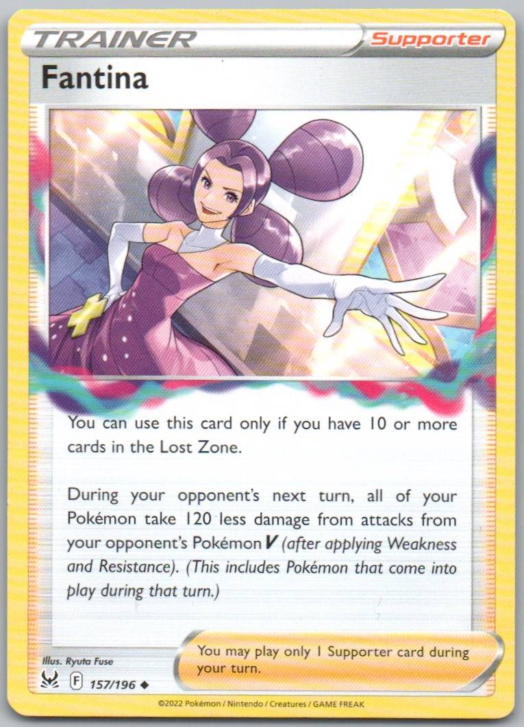 Fantina 157 Normal Trainer Card - Lost Origin