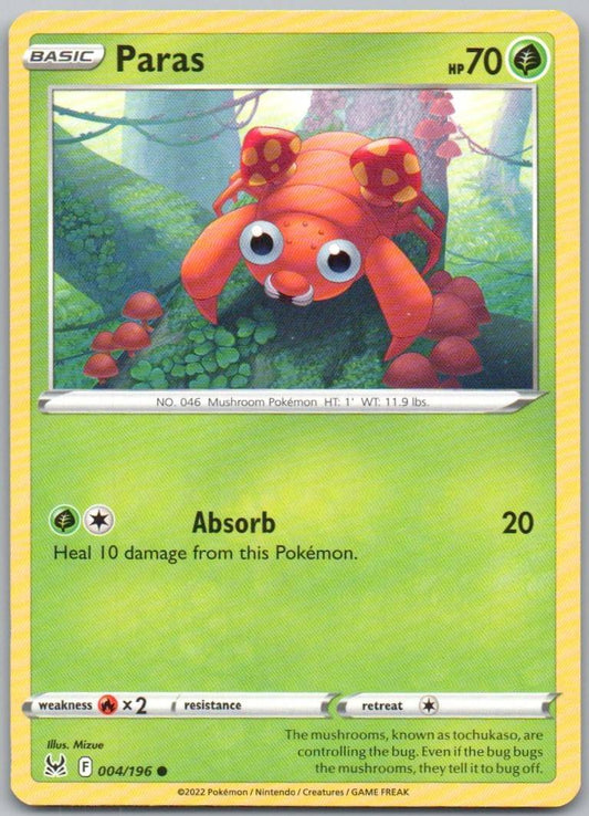 Paras 004 Normal Grass Card - Lost Origin