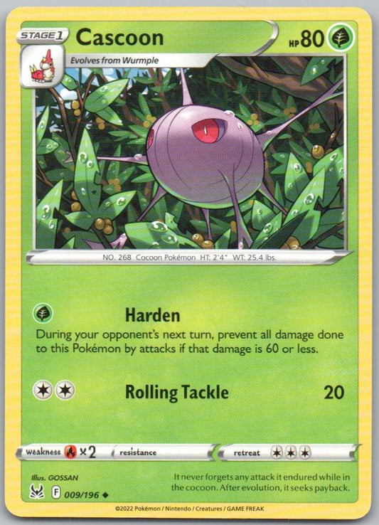 Cascoon 009 Normal Grass Card - Lost Origin