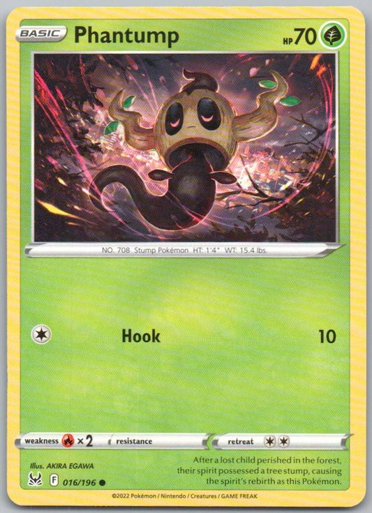 Phantump 016 Normal Grass Card - Lost Origin