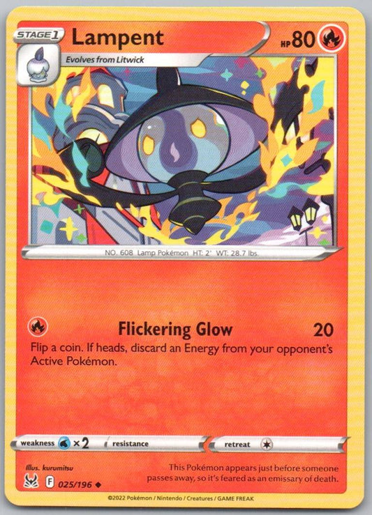 Lampent 025 Normal Fire Card - Lost Origin