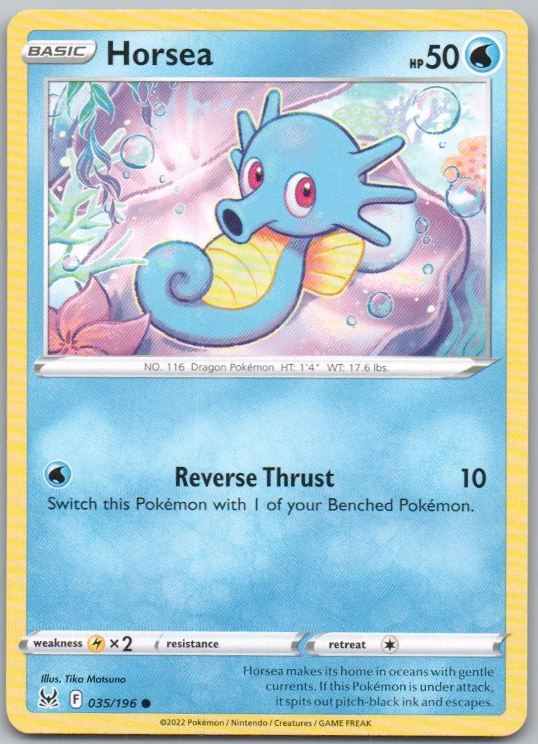 Horsea 035 Normal Water Card - Lost Origin