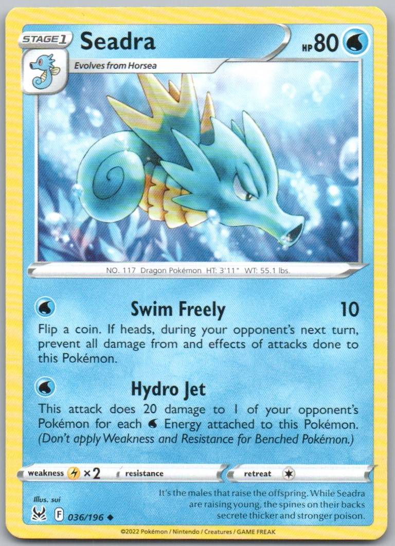 Seadra 036 Normal Water Card - Lost Origin