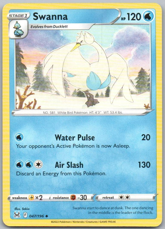 Swanna 047 Normal Water Card - Lost Origin