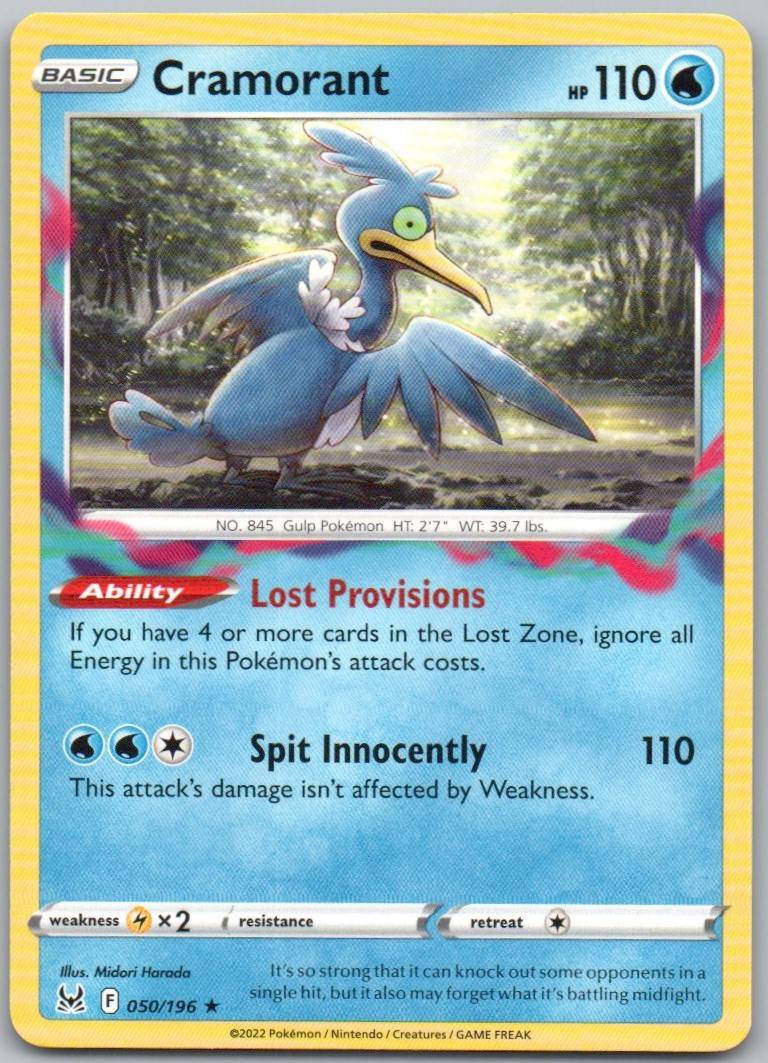 Cramorant 050 Normal Water Card - Lost Origin