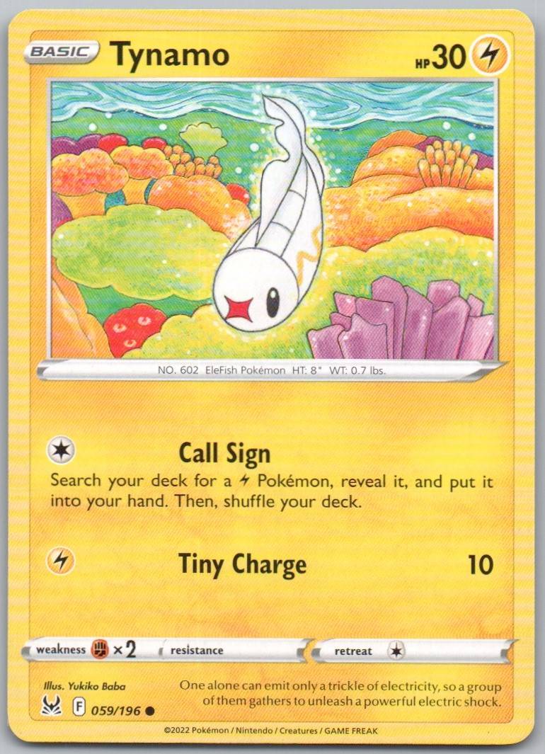 Tynamo 059 Normal Lightning Card - Lost Origin