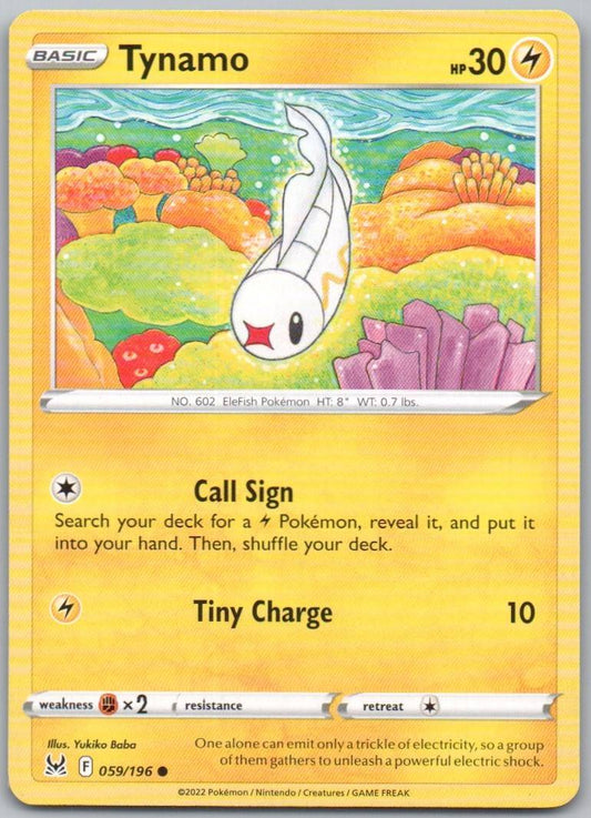 Tynamo 059 Normal Lightning Card - Lost Origin