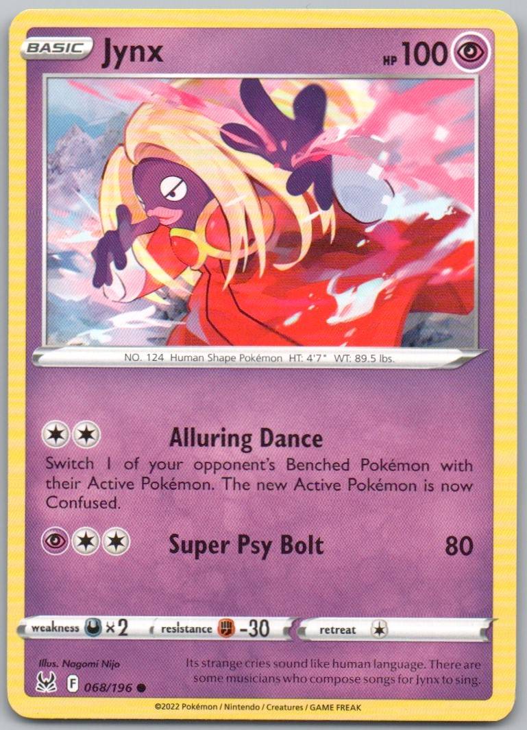 Jynx 068 Normal Psychic Card - Lost Origin