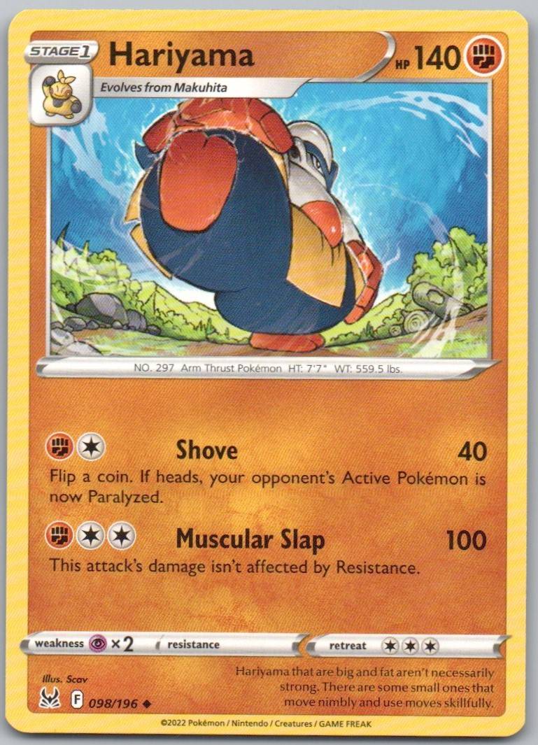 Hariyama 098 Normal Fighting Card - Lost Origin