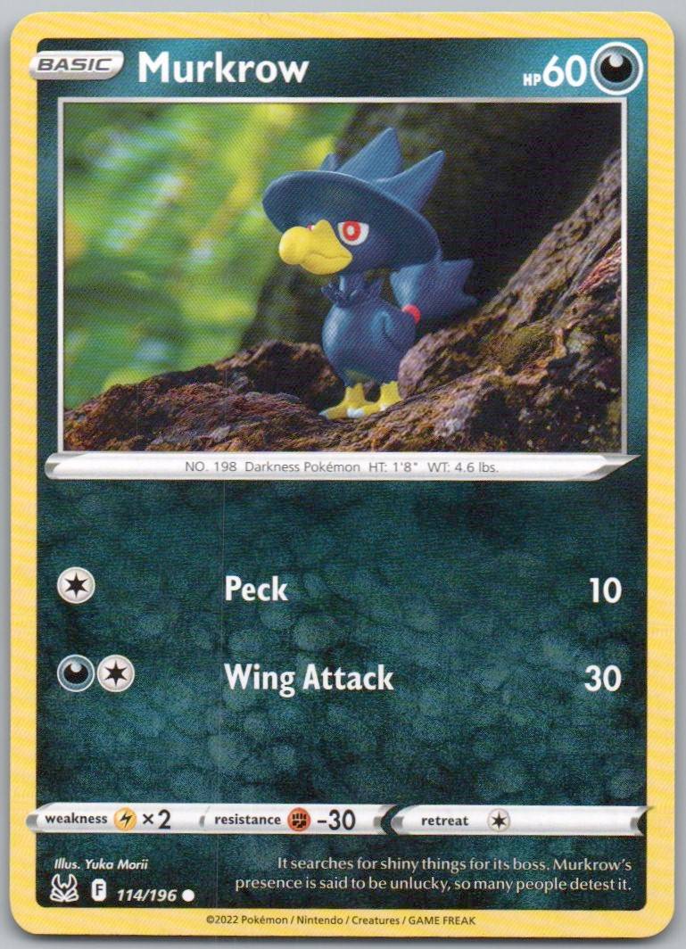 Murkrow 114 Normal Darkness Card - Lost Origin