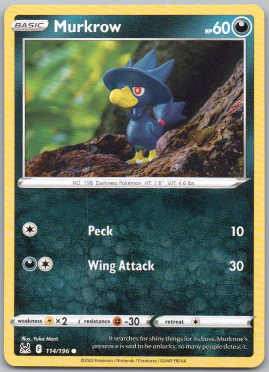 Murkrow 114 Normal Darkness Card - Lost Origin