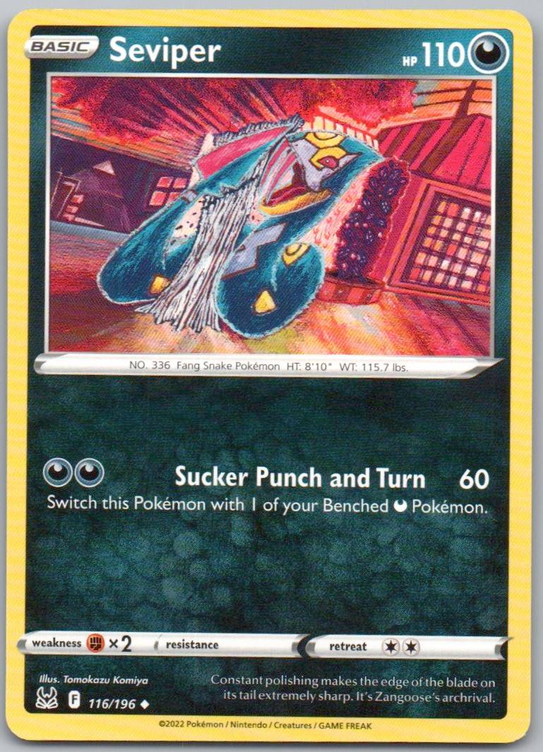 Seviper 116 Normal Darkness Card - Lost Origin