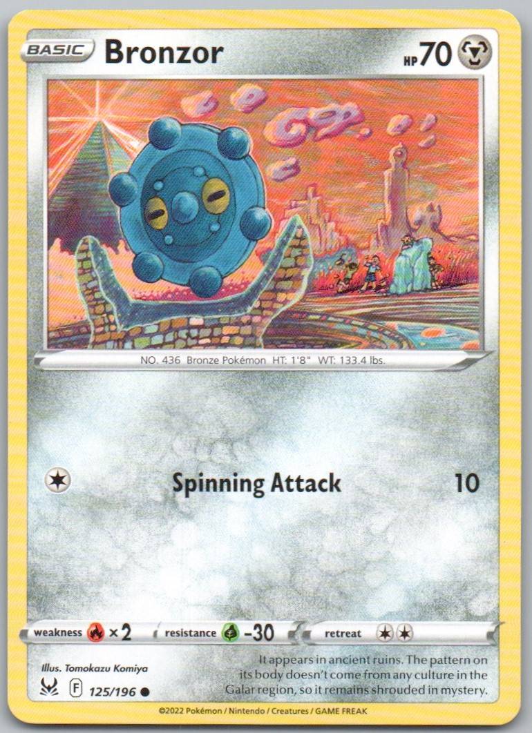 Bronzor 125 Normal Steel Card - Lost Origin