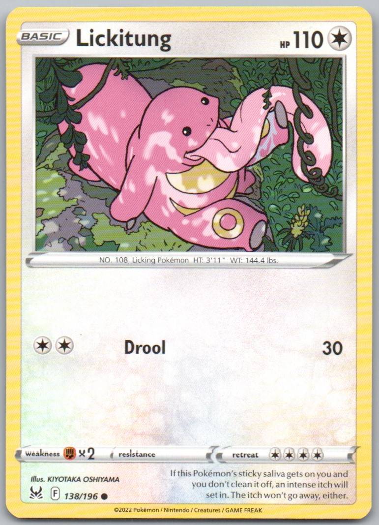 Lickitung 138 Normal Colorless Card - Lost Origin