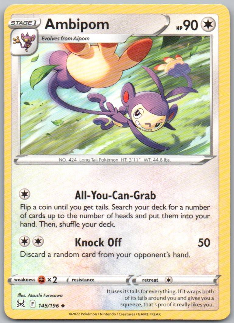 Ambipom 145 Normal Colorless Card - Lost Origin