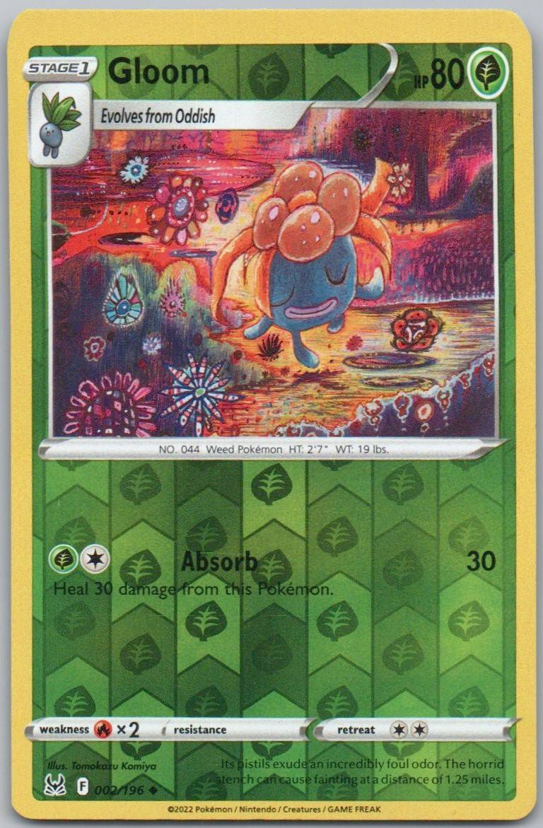 Gloom 002 Reverse Holo Grass Card - Lost Origin