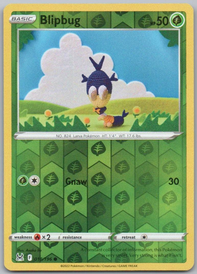 Blipbug 018 Reverse Holo Grass Card - Lost Origin